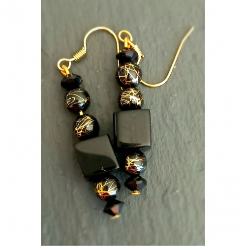Black cube earrings hotsell